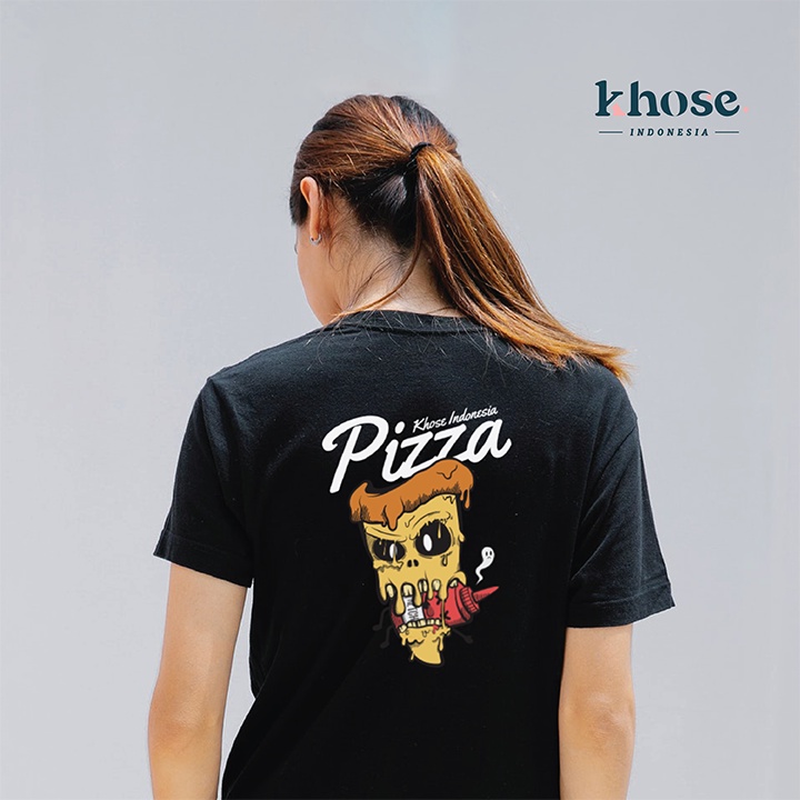 KHOSE T-SHIRT PIZZA KODE W-13 / KAOS OVERSIZE HALLOWEEN RETRO