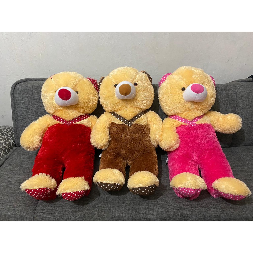 Boneka Teddy Bear JOJON Beruang Overall Jumbo T90CM