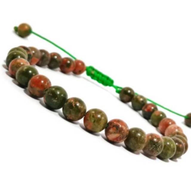 Gelang Batu Alam Natural Unakite Aneka Diameter