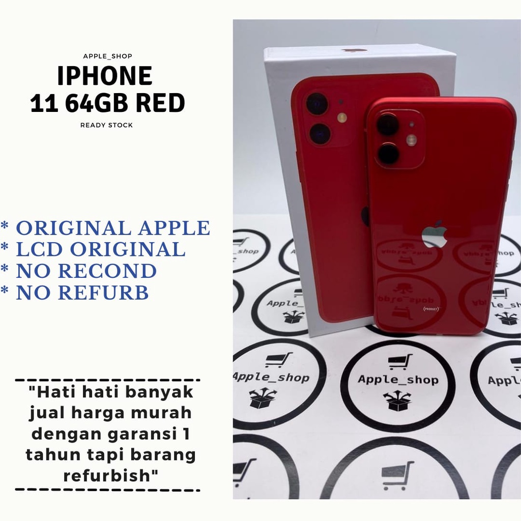 iPhone 11 64gb Red Lcd Original Mulus Original Bukan Refurbish / Rekondisi