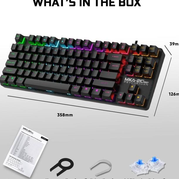 Armaggeddon Mka-2C Pro Mechanical Gaming Keyboard Tkl Rgb