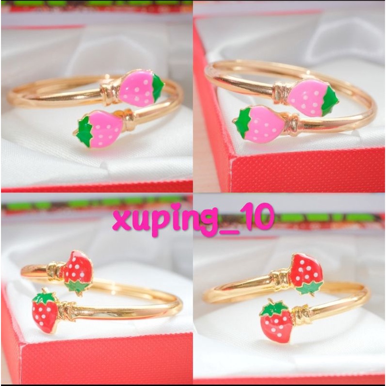 Perhiasan xuping gelang strawberry melingkar untuk anak_anak motif cantik