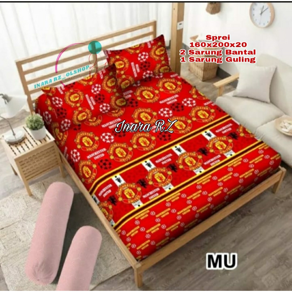 Sprei manchester united, Sprei Bola 120x200, Seprai Murah, Seprai MU 160x200, Seprai No. 3