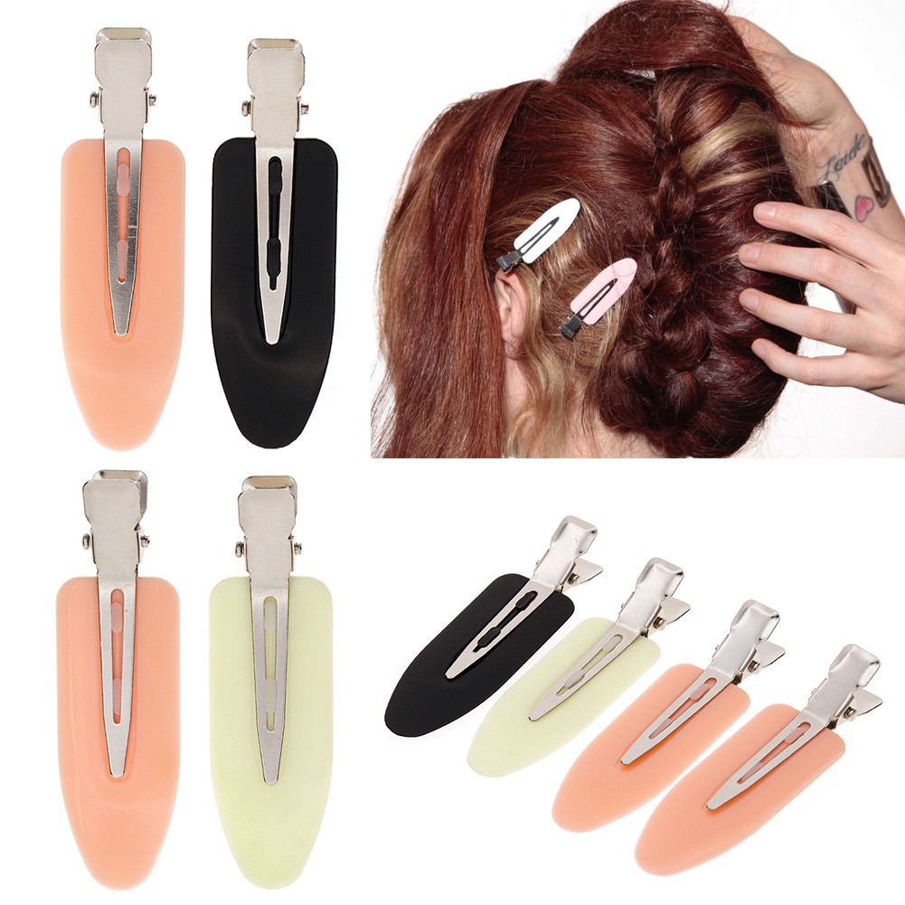 4pcs/set Jepit Rambut Tanpa Membengkokkan Poni, Warna Campur