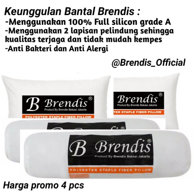 BANTAL GULING SET BRENDIS HOTEL ISI SILIKON MURAH 4 PCS BANTAL TIDUR