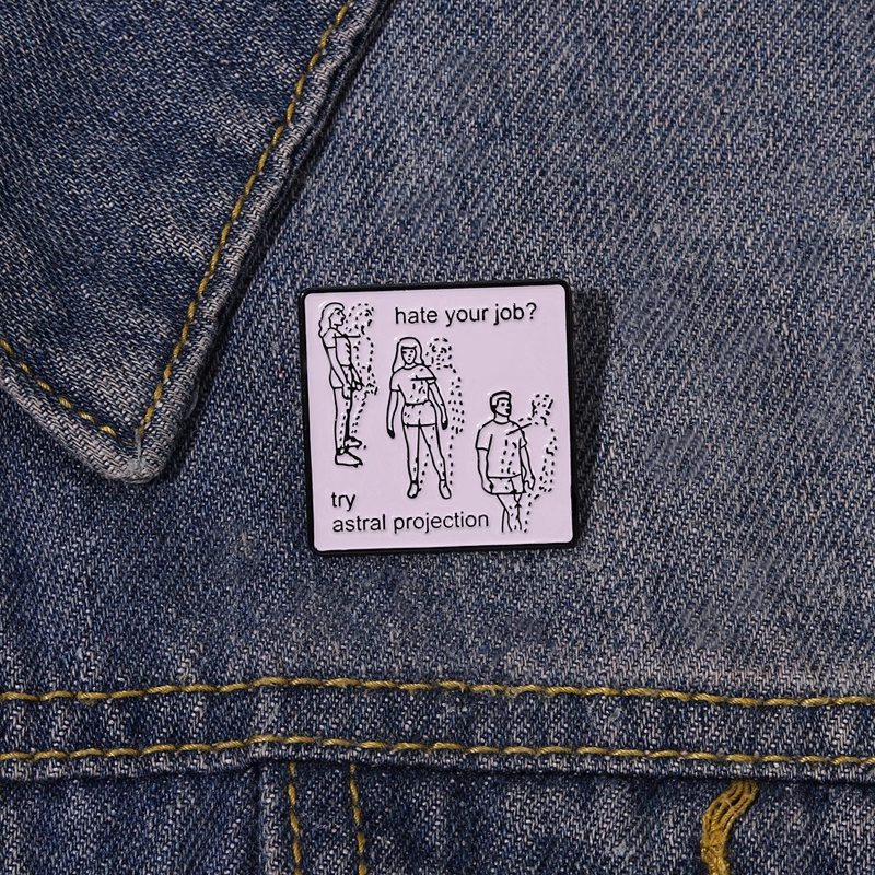 Bros Pin Enamel Desain Enemal Hate Your Job Untuk Aksesoris Pakaian