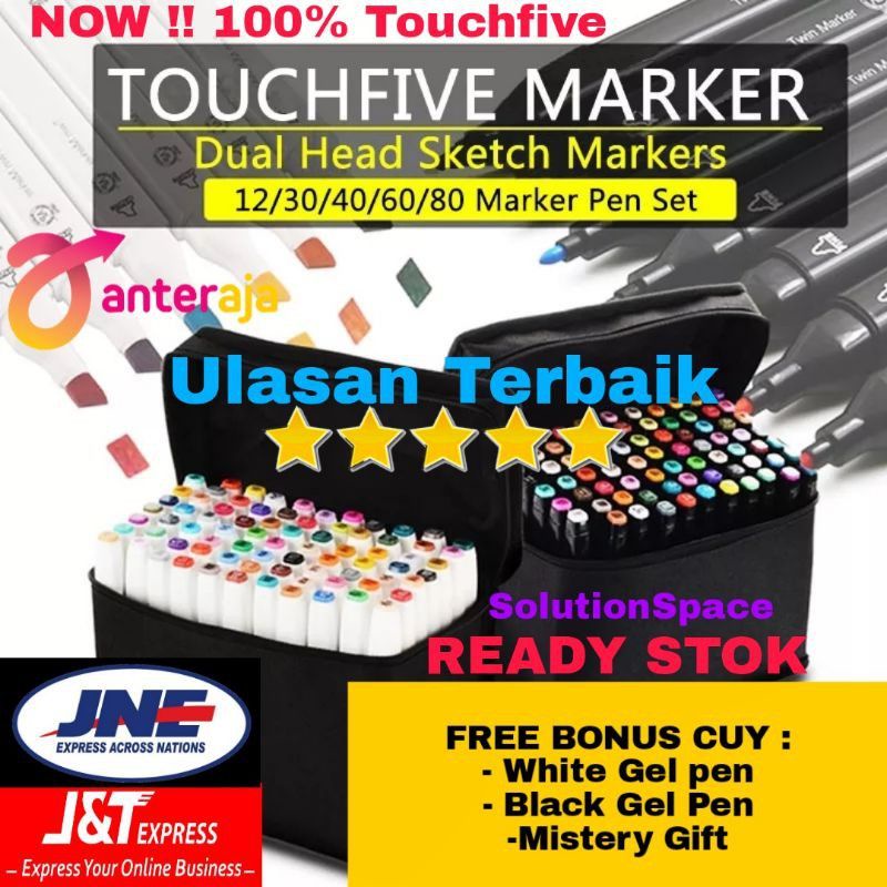 

Touchfive Twin Marker Colors Copic Marker Alkohol Base Sketsa Drawing Pen Brush