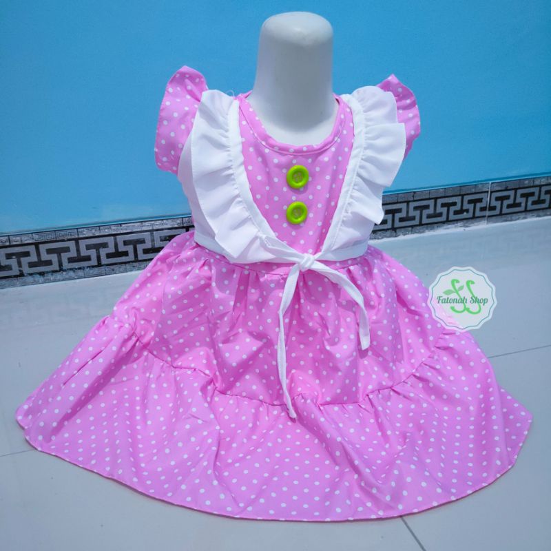 Dress Anak 1 2 tahun gaun anak cewek perempuan model rompi cantik  fatonah shop ( dress ROMPI CANTIK )