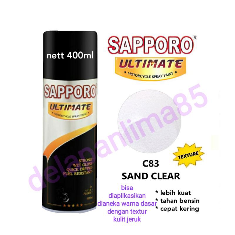 Sapporo Ultimate C83 Clear Sand/clear kulit jeruk/cat semprot/pylox/pilox/pilok/cat duco/motor/helm