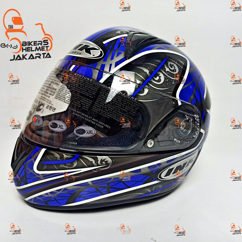 INK HELM FUSION #2 BLACK BLUE FULL FACE