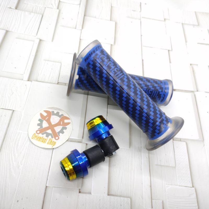 HANDGRIP CARBON PLUS JALU STANG TWOTONE BISA UNTUK SEMUA MOTOR