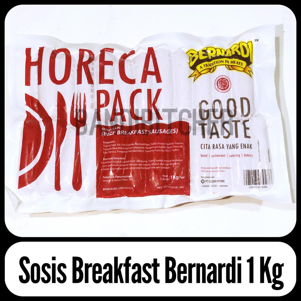 Bernardi Sosis Sapi Breakfast - Beef Sausage Horeca Bernardi 1 kg