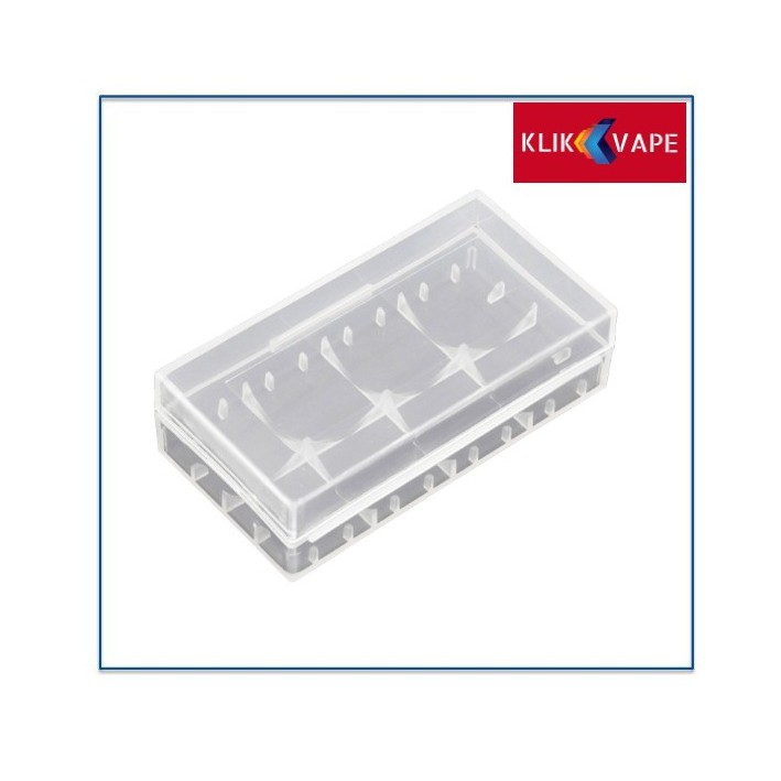 Plastic Battery 18650 Case Box 2 Slot - WHITE