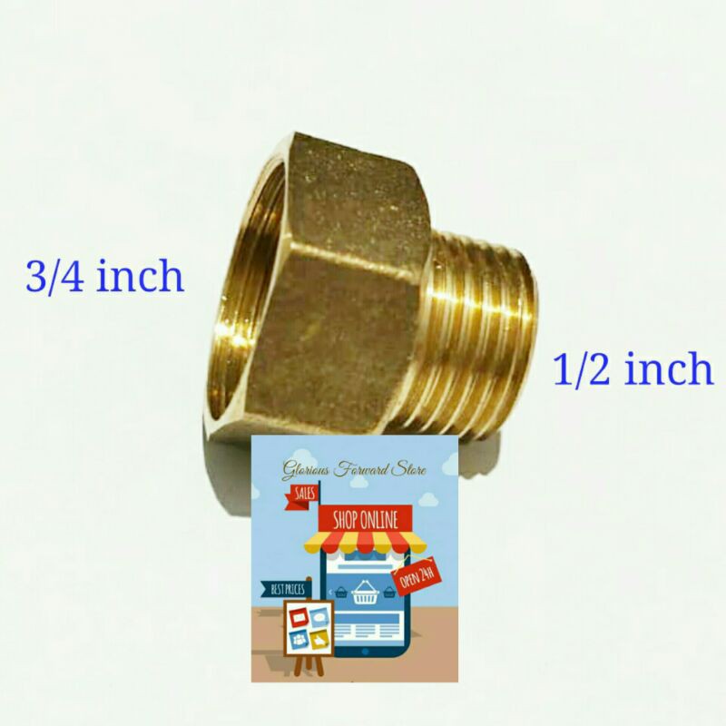 SOK DRAT LUAR DALAM 3/4 INCH x 1/2 INCH KUNINGAN BRASS