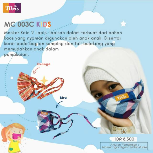Masker kain seri Anak by Nibras
