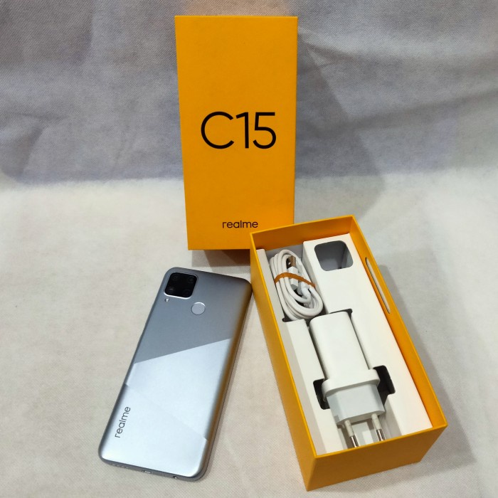 [ Hp / Handphone ] Realme C15 Ram 4 64Gb Fullset Like New Bekas / Second / Seken / 2Nd