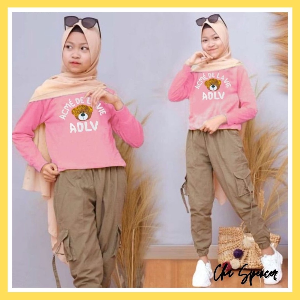 Baju Setelan Celana Panjang Setcel Anak Perempuan Cewek Tanggung Usia 9 10 11 12 Tahun Trend Kekinia