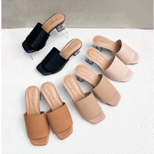 Vanesha Margaretta-Eleanor hak kaca-sandal heelscwanita 5cm - alas kaki