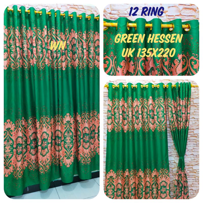 Produksi Sendiri Gorden Smokering Besar Murah 12 Ring Terbaru Hordeng Pintu Homemade uk 135x220