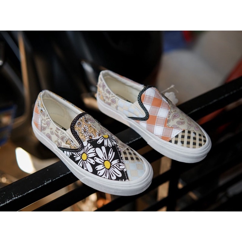 SALE DISKON! V4NS SLIP ON MEADOW PATCHWORK CLASSIC 100% ORIGINAL BNIB