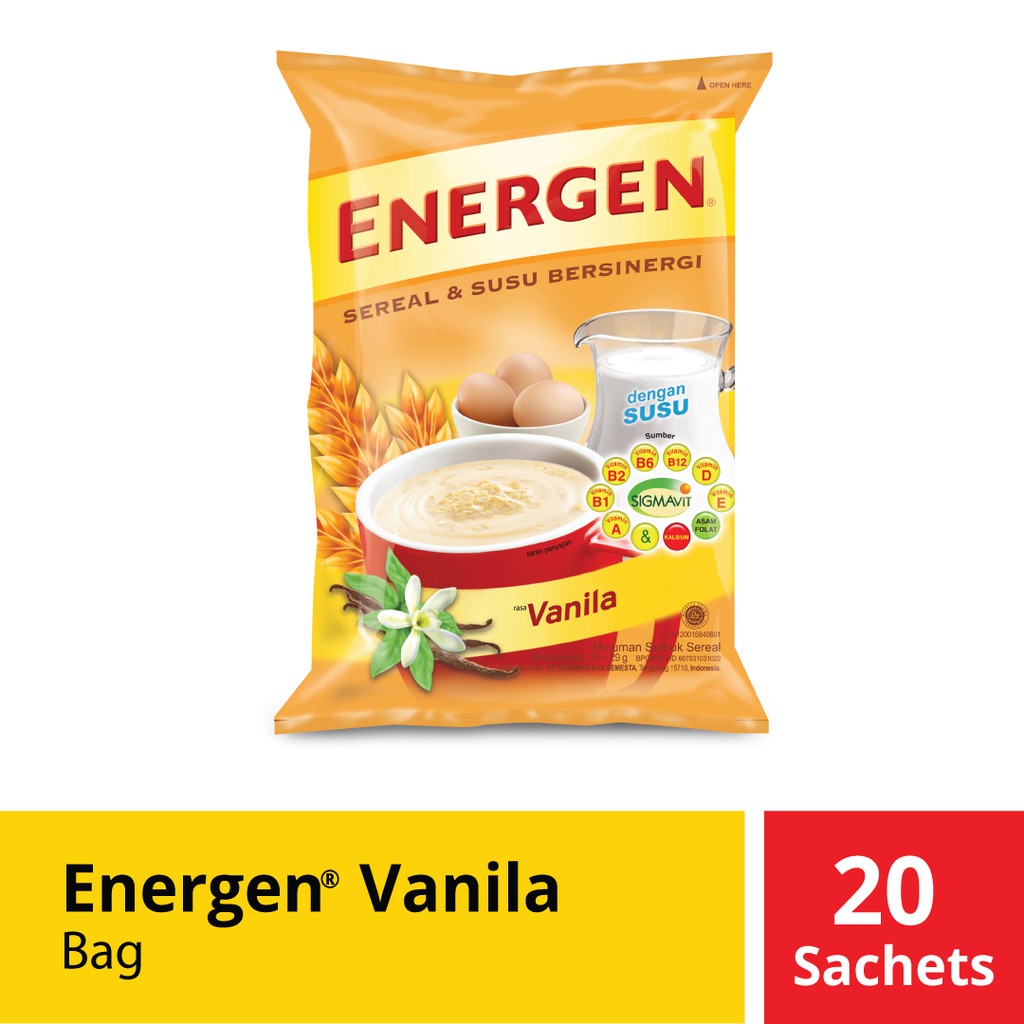 

Energen Vanilla Bag 20 Sachet @30 Gr