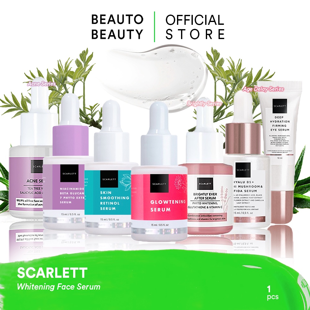 SCARLETT Whitening Face Serum / Indonesia Skincare Brightly Ever After Acne Glowtening / Niacinamide
