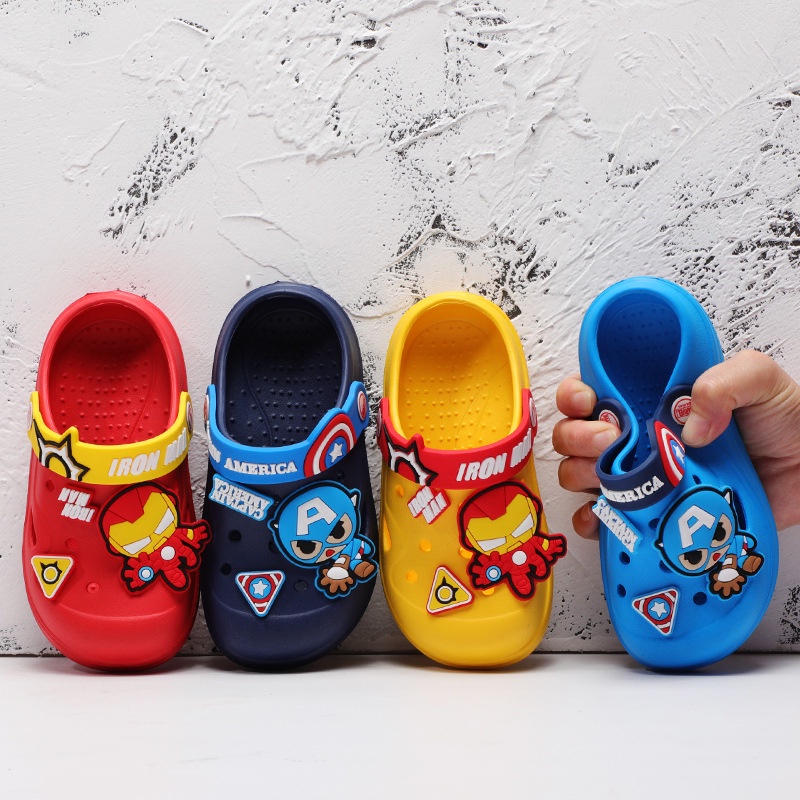 SANDAL ANAK LAKI-LAKI SLOP CROCS DISNEY MARVEL ANTI-SLIP AF