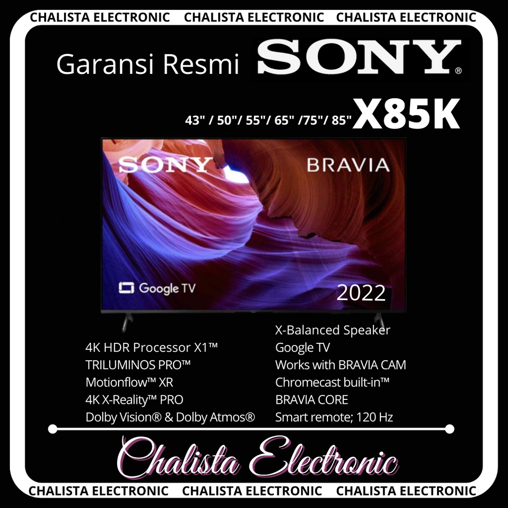 SONY BRAVIA 75X85K 4K UHD HDR Smart Google TV 75 Inch KD-75X85K