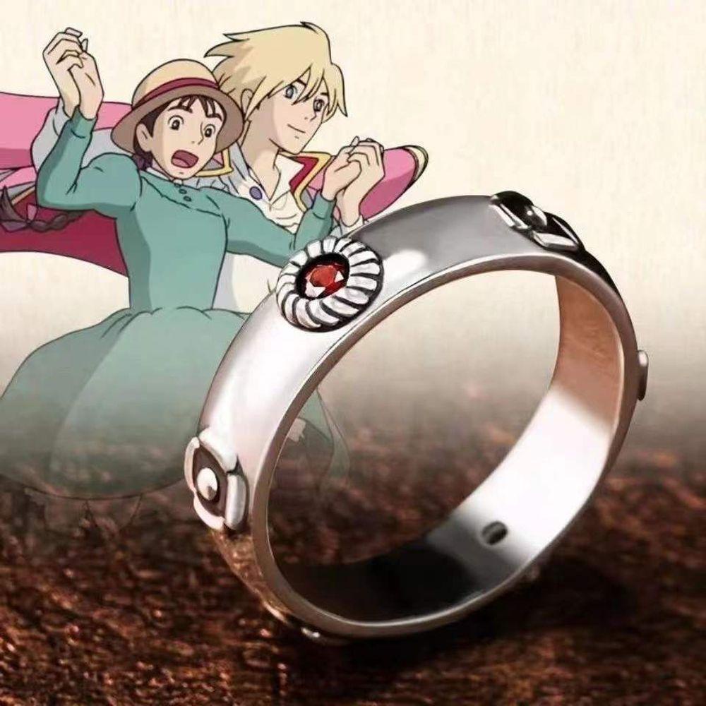 Needway Wanita Cincin Fashion Sederhana Howl's Moving Castle Personality Alloy Prop Aksesoris Jari Gesper