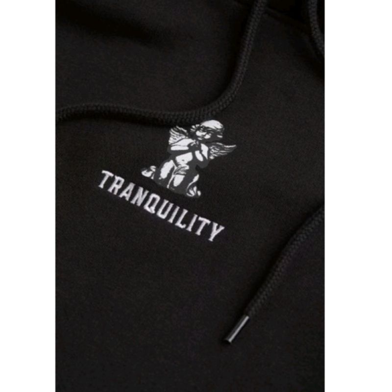 Hoodie Tranquility Hitam Pria Wanita Sweater Black Free Paper Bag