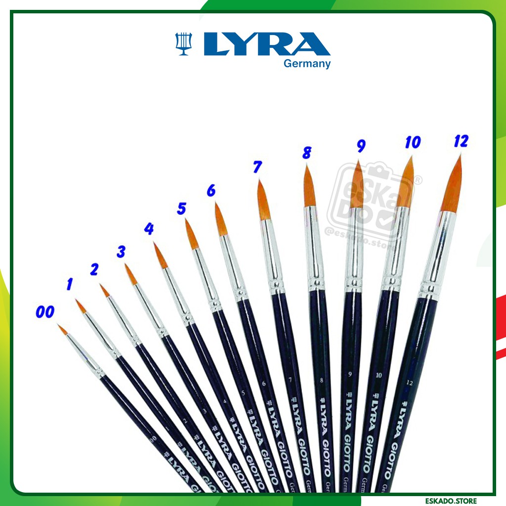 Kuas Lukis LYRA Taklon Art Brush ROUND No. 0 s/d 12