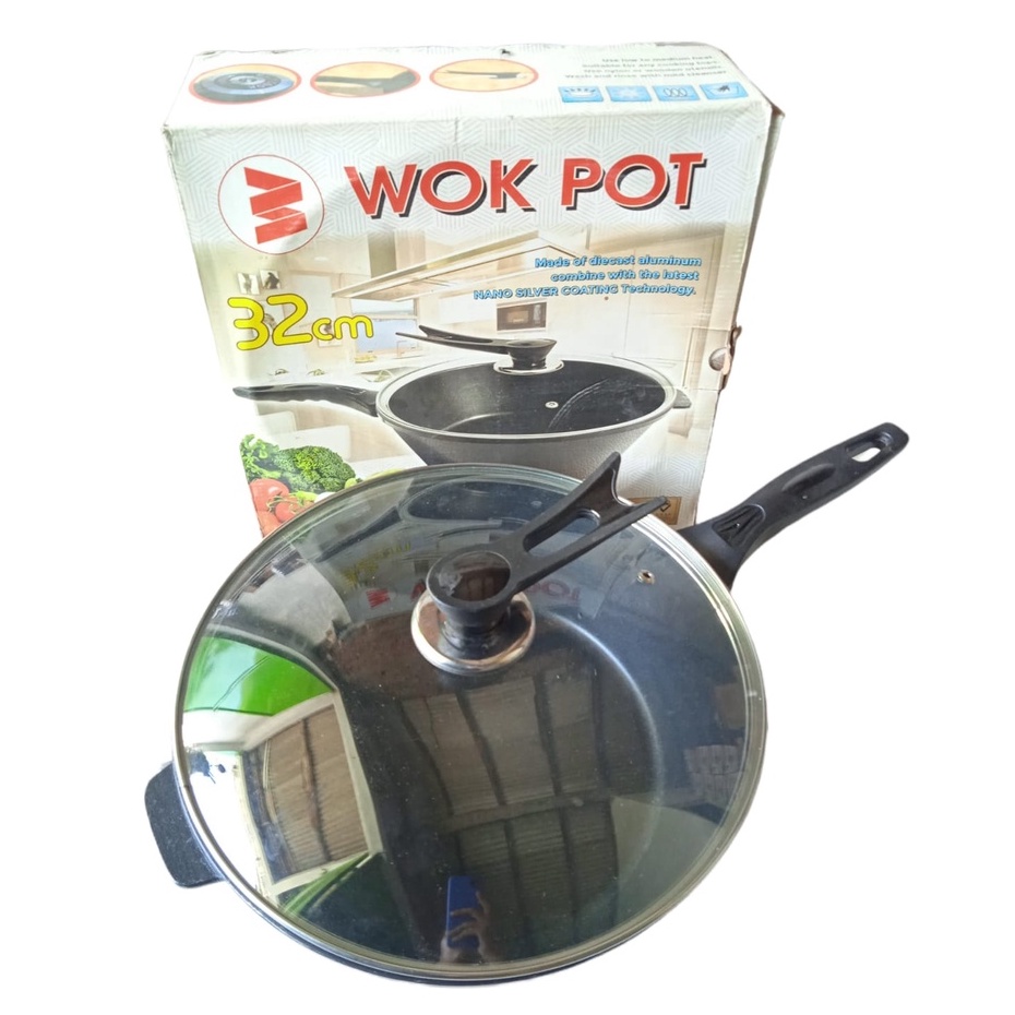 Wok Pot Wajan/ Teflon Ukuran 32 Cm Non Stick Anti Lengket