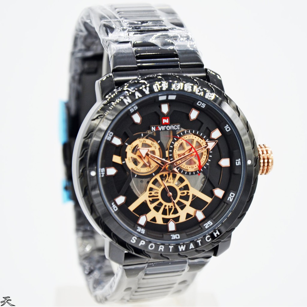 Jam Tangan Naviforce NF-9158M Original Stainless crono on garansi resmi 1 tahun