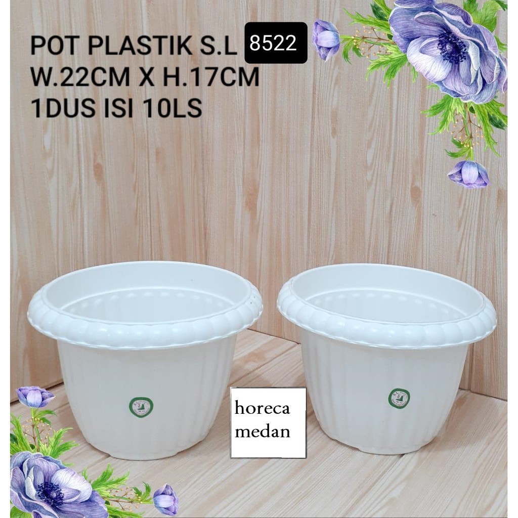 Pot Bunga Plastik Ulir / Pot tanaman plastik uk sedang 22cm (8522)
