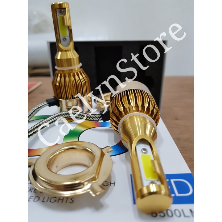 TURBO LED C6 GOLD H4 Free 1set Lampu Senja T10