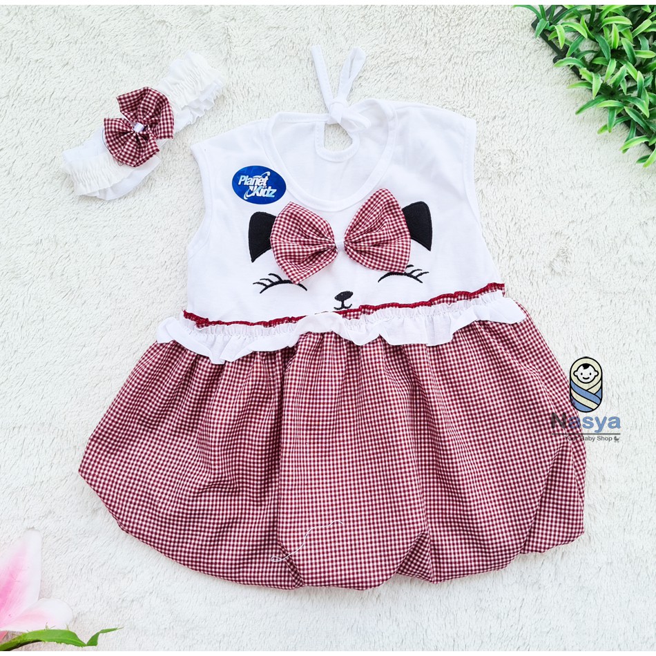 [ PROMO 7.7 ] [P-011] Dress Bayi terbaru motif animal (0-6 bulan)