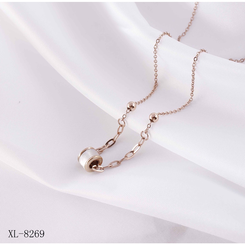 Kalung Titanium Dobel Rantai Perhiasan Fashion 8618,8269