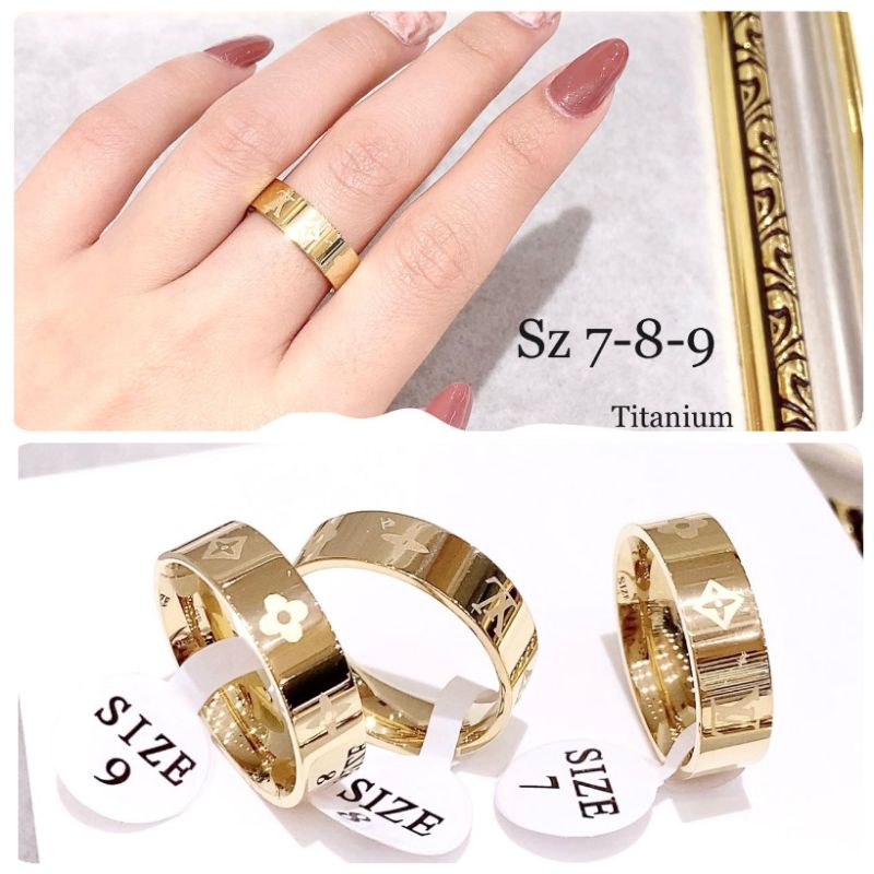 Cincin Titanium Asli gold motif elv Premium Quality Anti Karat Anti Alergi Ring Import Ct20