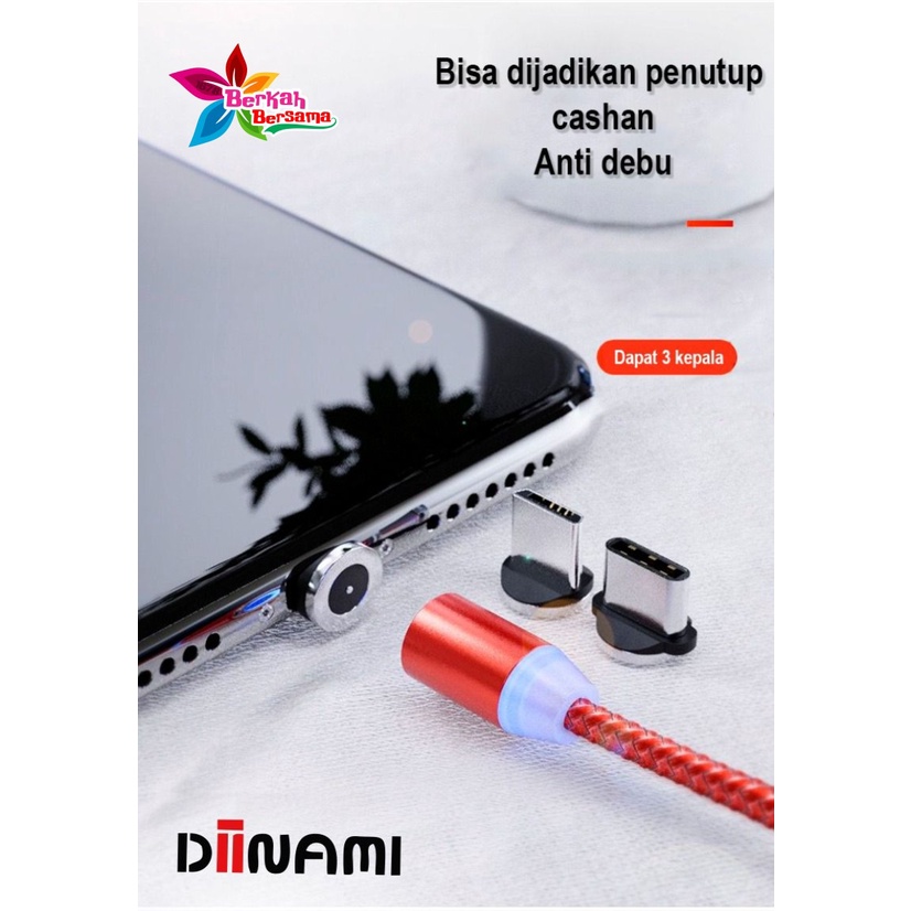BM017 Kabel cable diinami charger Cashan magnetic 3in1 Micro i Pone tipe c fast charging 2.4A BB5678