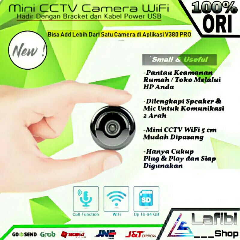 IP KAMERA CAMERA CCTV KECIL MINI WIFI WIRELESS 1080P NEW NIGHT VISION MOTION DETECTION TANPA KABEL