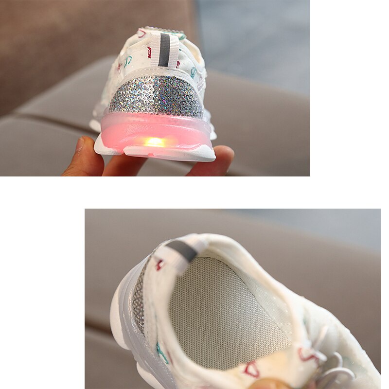 Sepatu Sneaker Anak Perempuan - Sepatu Anak Laki Laki Ultra Light Super LED Sport Import KUPU KUPU 012  Running Shoes