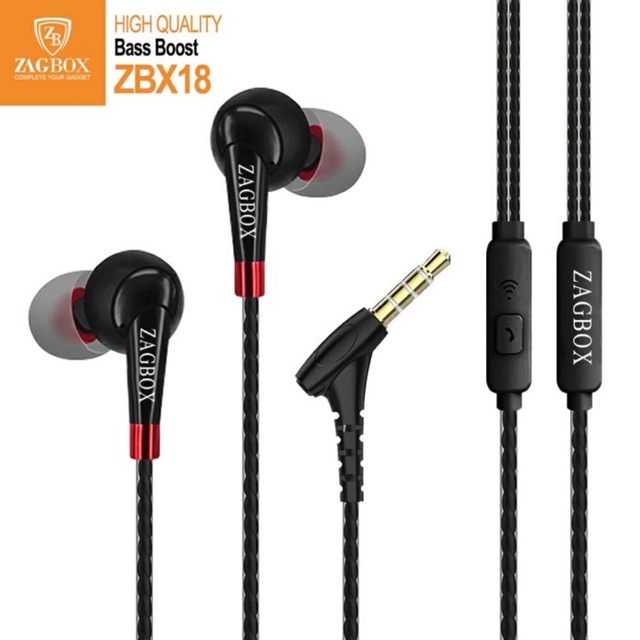 HANDSFREE ZAGBOX ZBX18 ZBX-18 BASS BOOST HIGH QUALITY EXTRA BASS