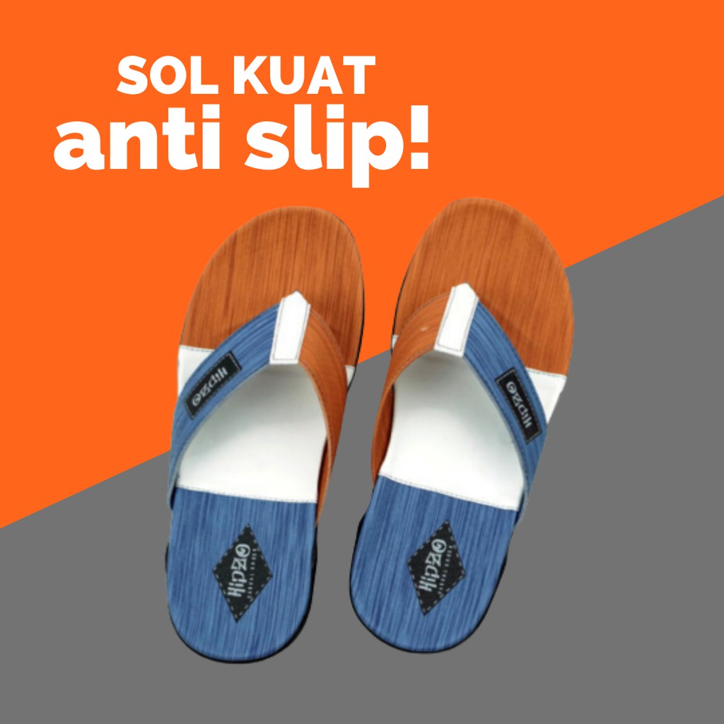 Sandal Pria Kekinian Terbaik Keren Karet Kondangan Laki Laki Cowok A4