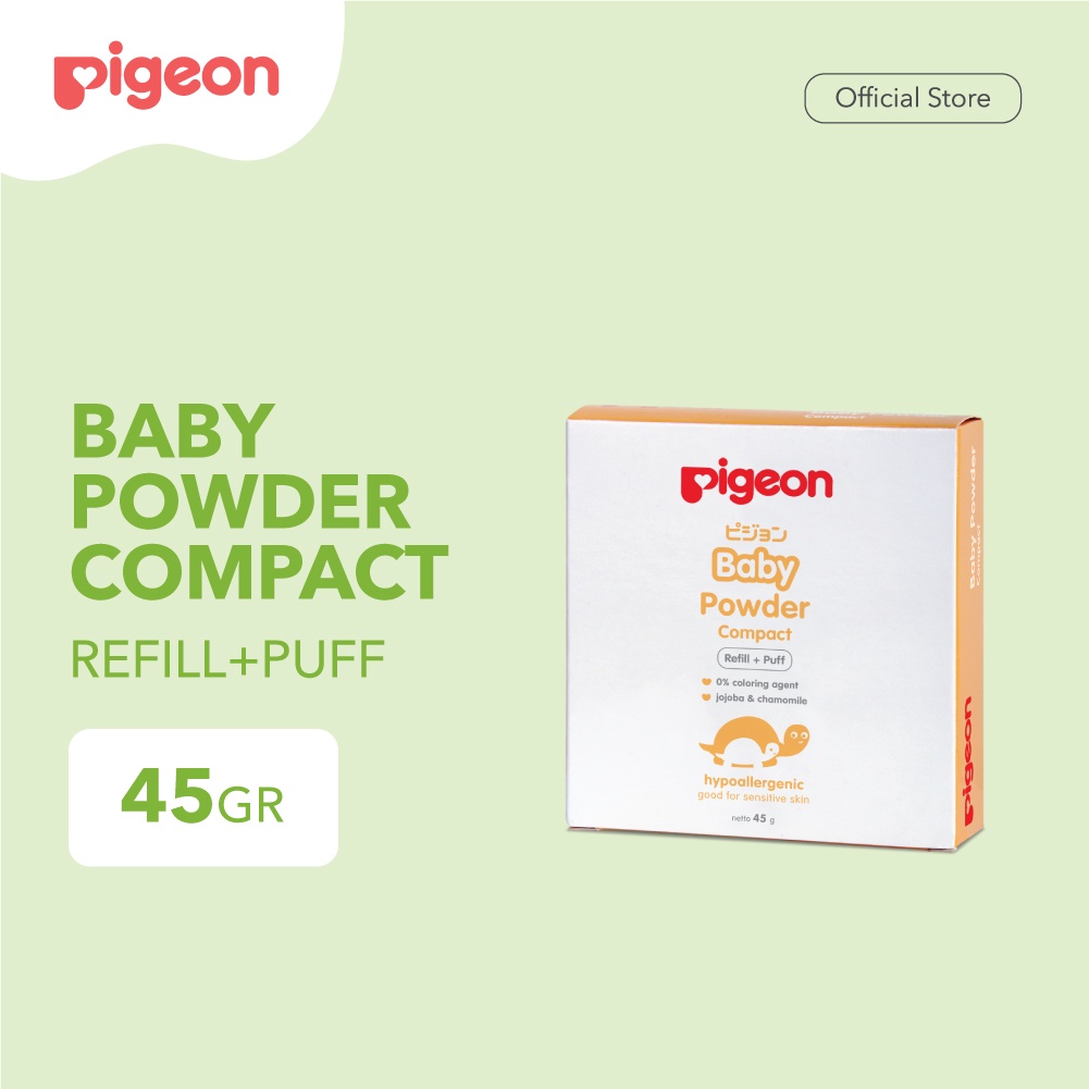 PIGEON Baby Powder Cake Chamomile 45Gr Refill | Bedak Padat Bayi