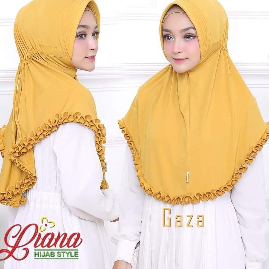 Jilbab Serut Gaza / Hijab Instan Pet Antem / Khimar Rempel kriwil / kerudung Instant Jersey "GEG.02J
