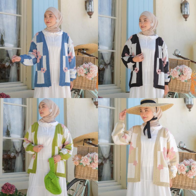 OUTERWEAR CHIC FLOWER PREMIUM | KARDIGAN RAJUT TEBAL OVERSIZE (MRC)