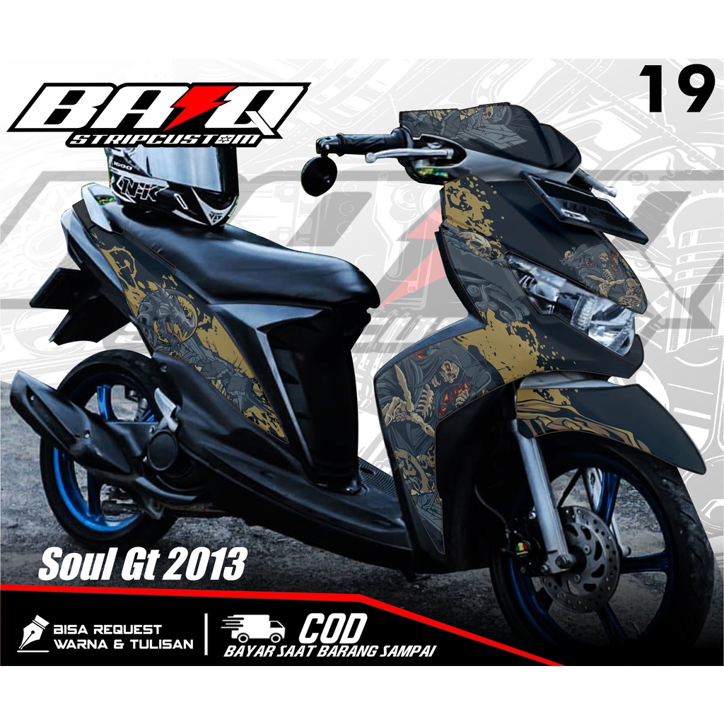 Decal MIO SOUL GT 2013 - Decal Variasi list Yamaha MIO SOUL NAGA TENGKORAK Full Body