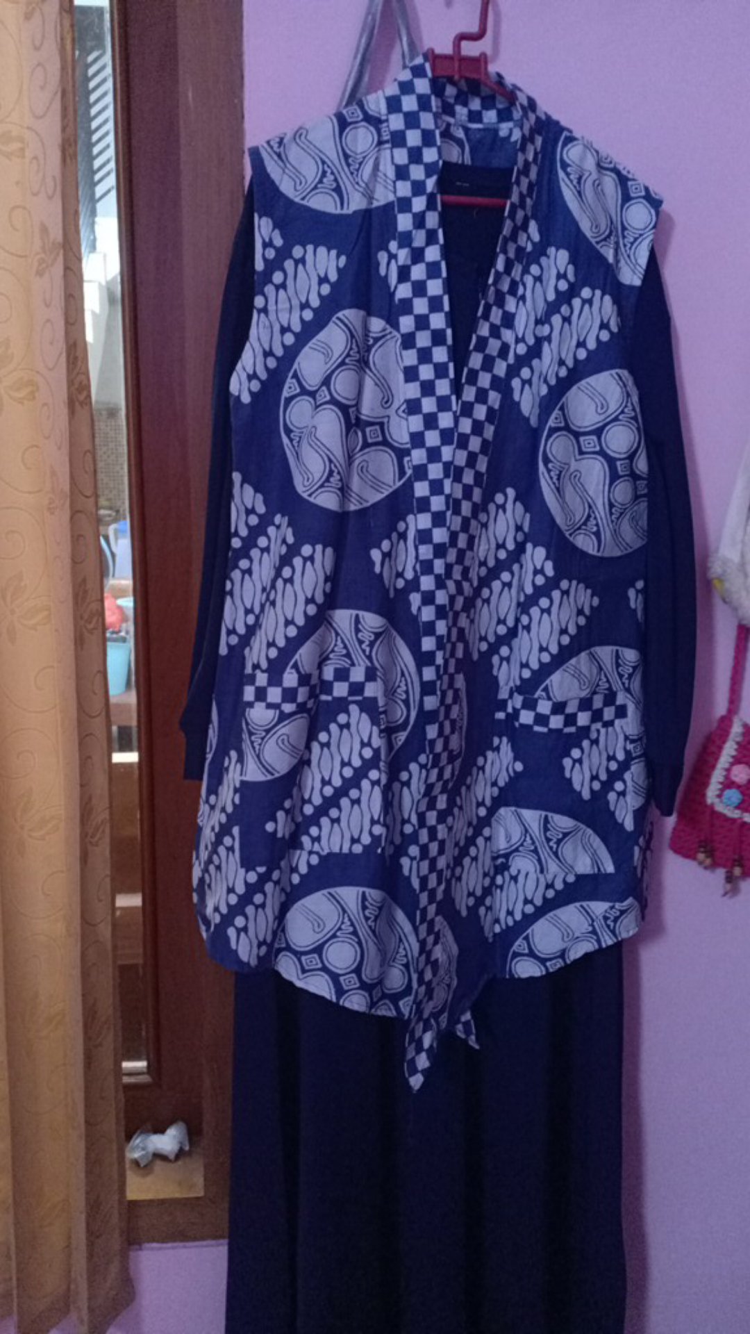 Cardi Lancip Biru Indigo Outer Batik Wanita Casual Formal Seragaman Kondangan Katun Halus Premium