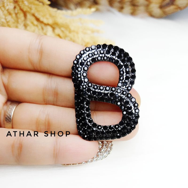 Bros B,bross button,pin Bros buttonscarves-B jalur 3 black
