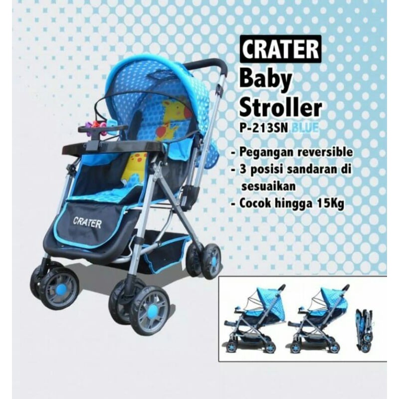 Baby Stroller Crater 213 Biru